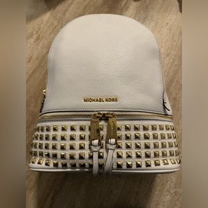 Studded White Michael Kors Backpack